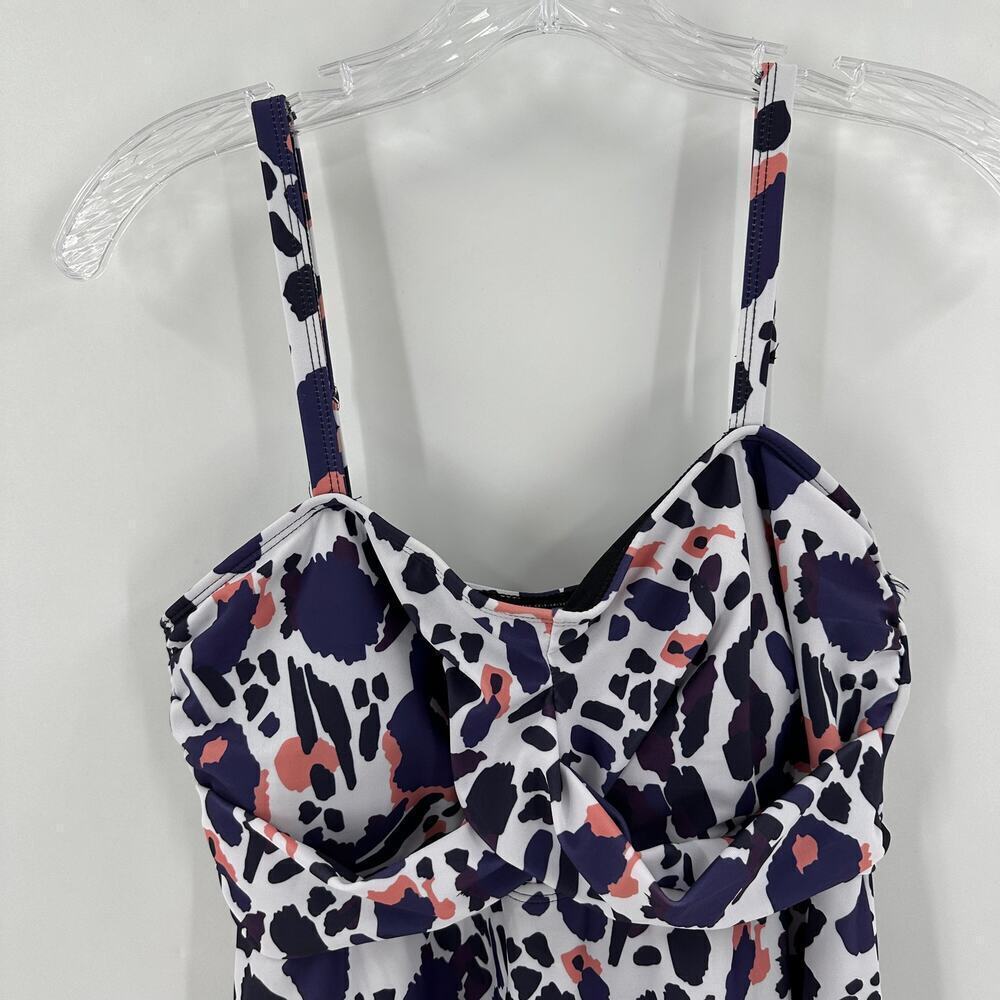 NWT Curlbiuty White Printed Sweetheart Neck Padded Swim Tankini Top Size Medium - Picture 4 of 12